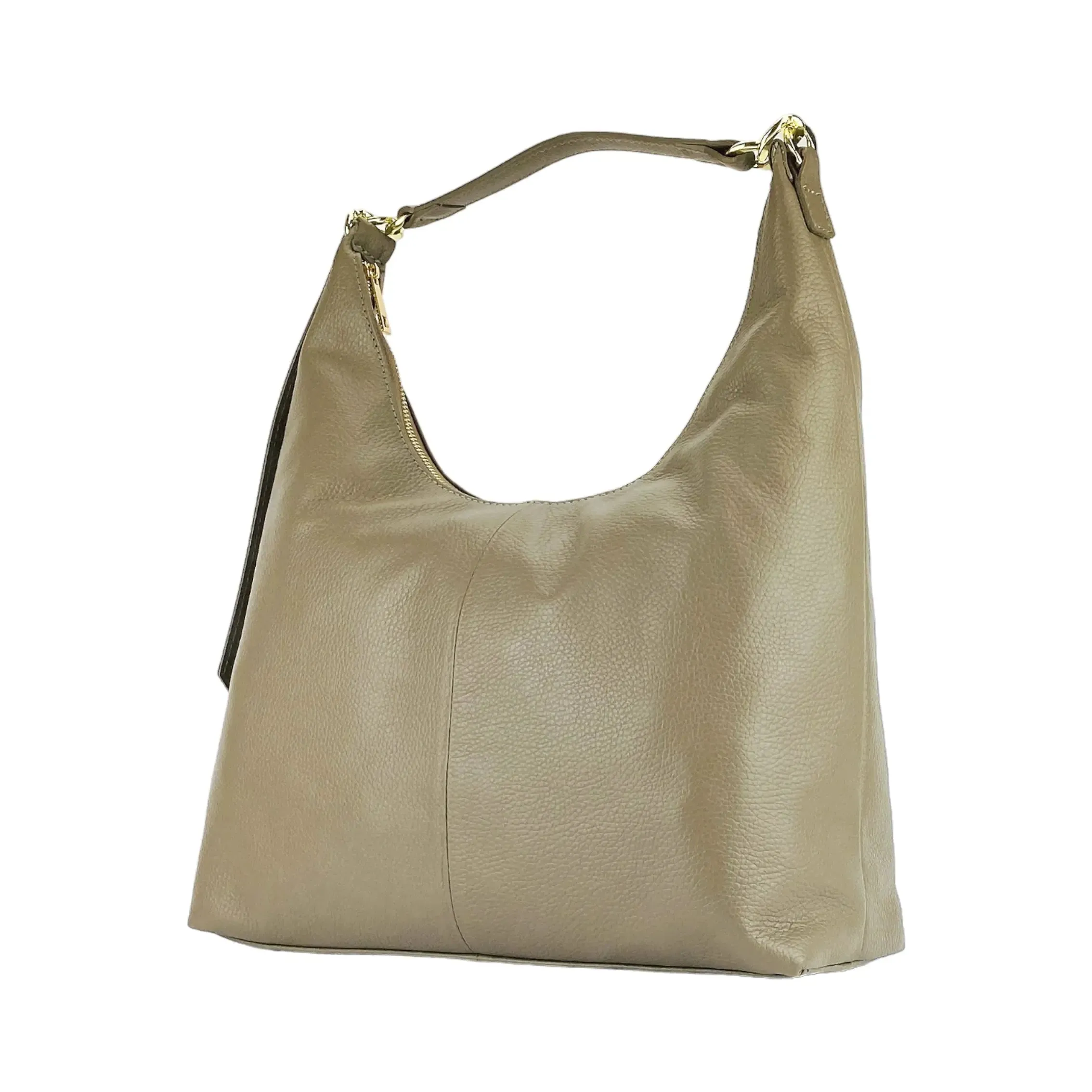 Italian Crafted Taupe Soft Leather Handbag for Women