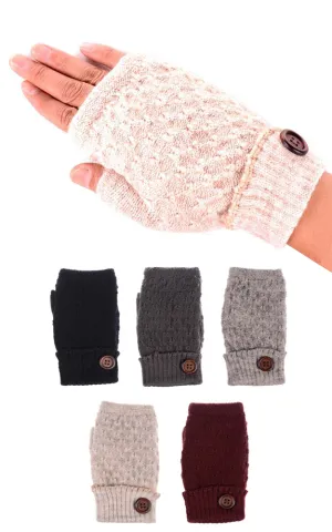 JG624 Knit Lining Fingerless Gloves 12prs Pack (JSP)