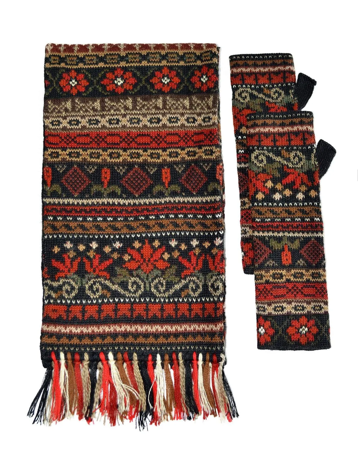 Julia Alpaca Scarf and Fingerless Glove Set
