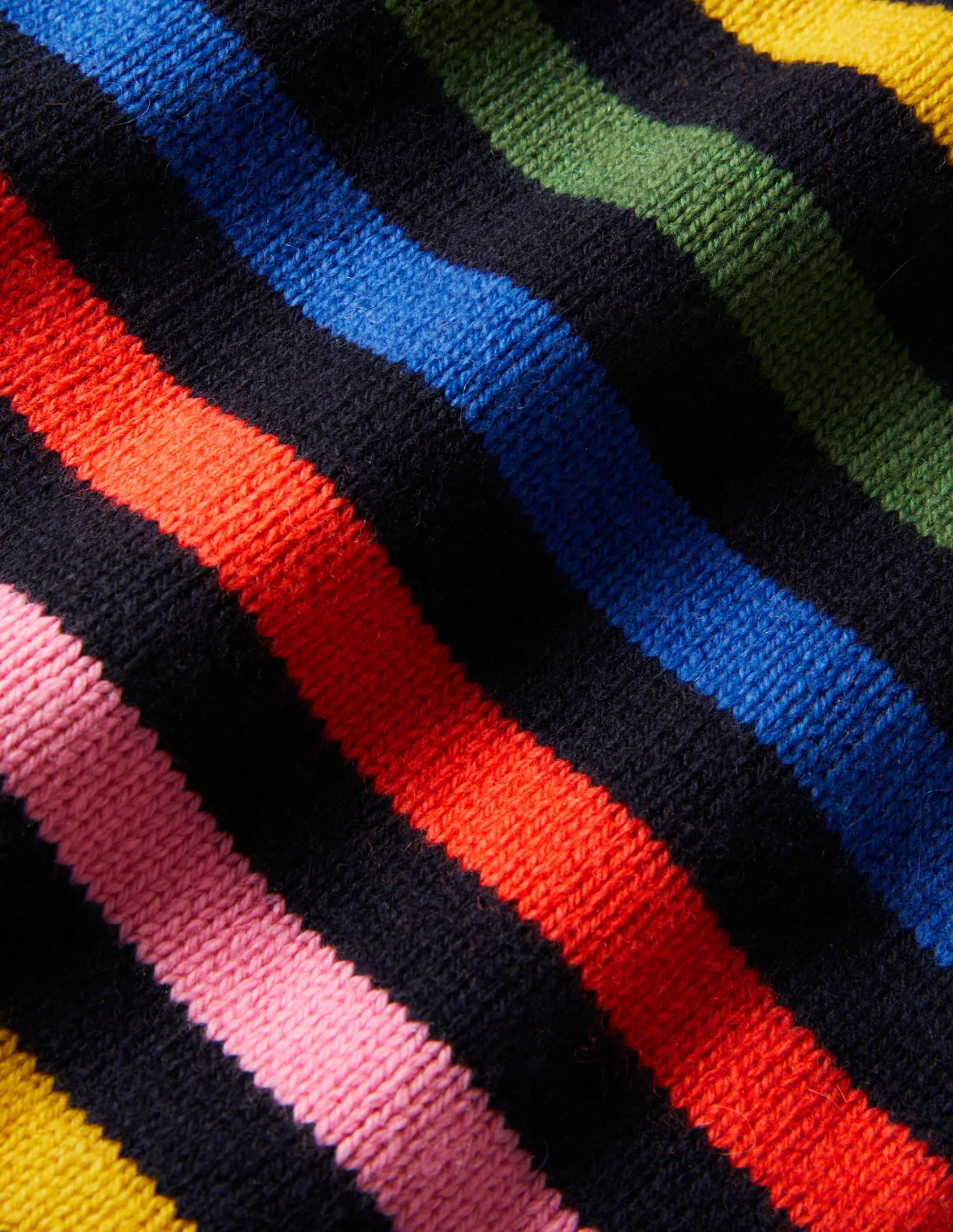 Knitted Scarf-Navy, Multi Stripe