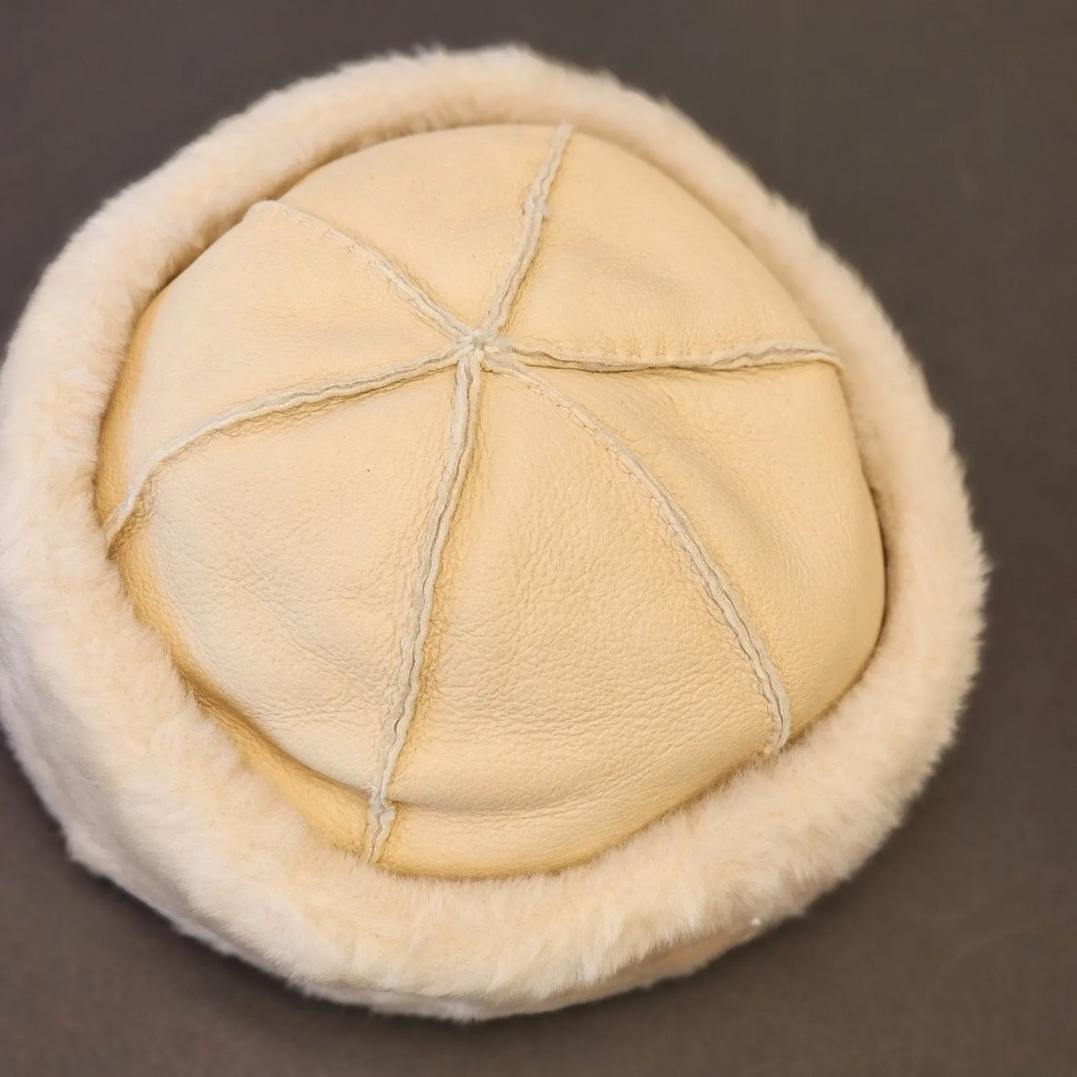Loro Piana Colbacco Annie Shearling, Leather Beanie
