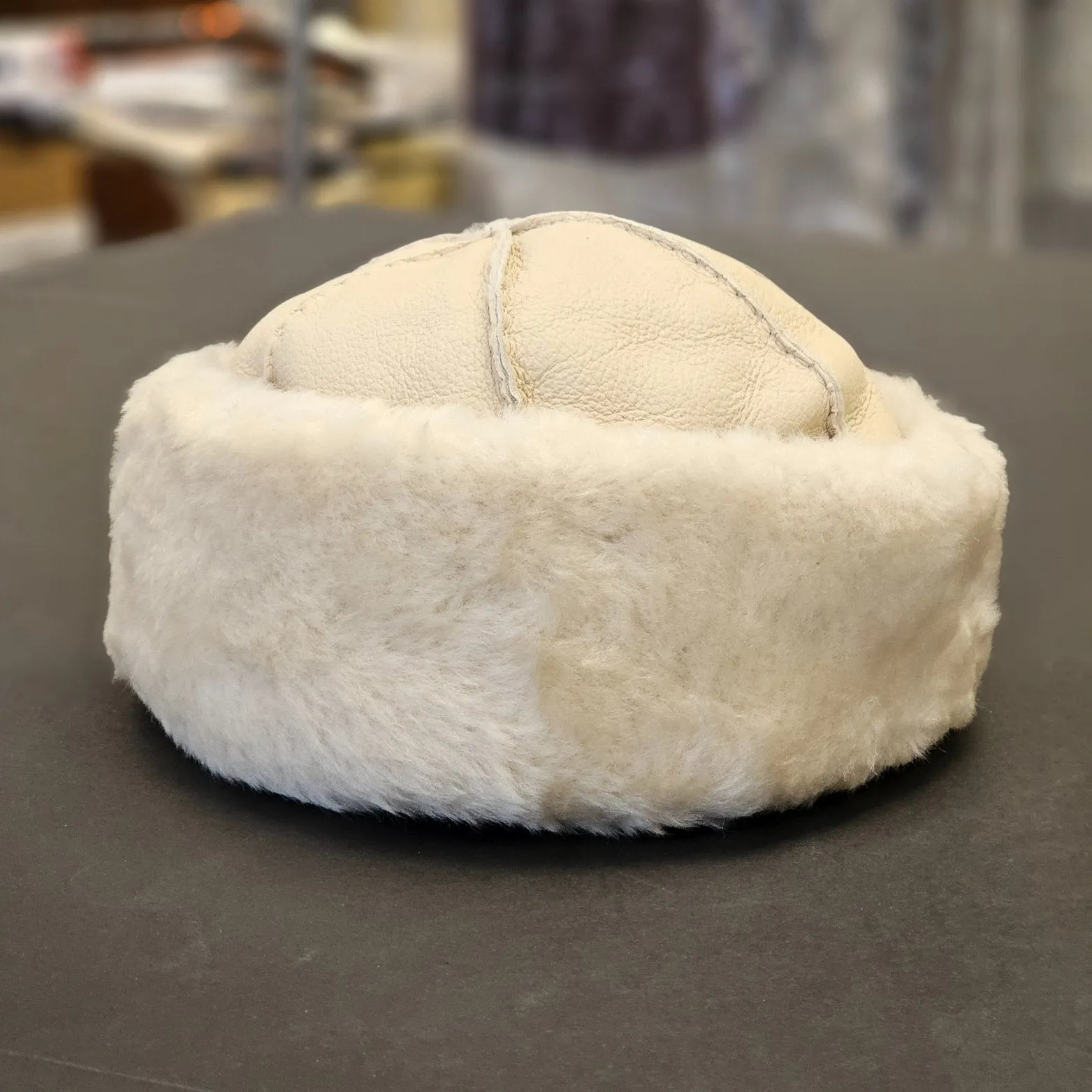Loro Piana Colbacco Annie Shearling, Leather Beanie