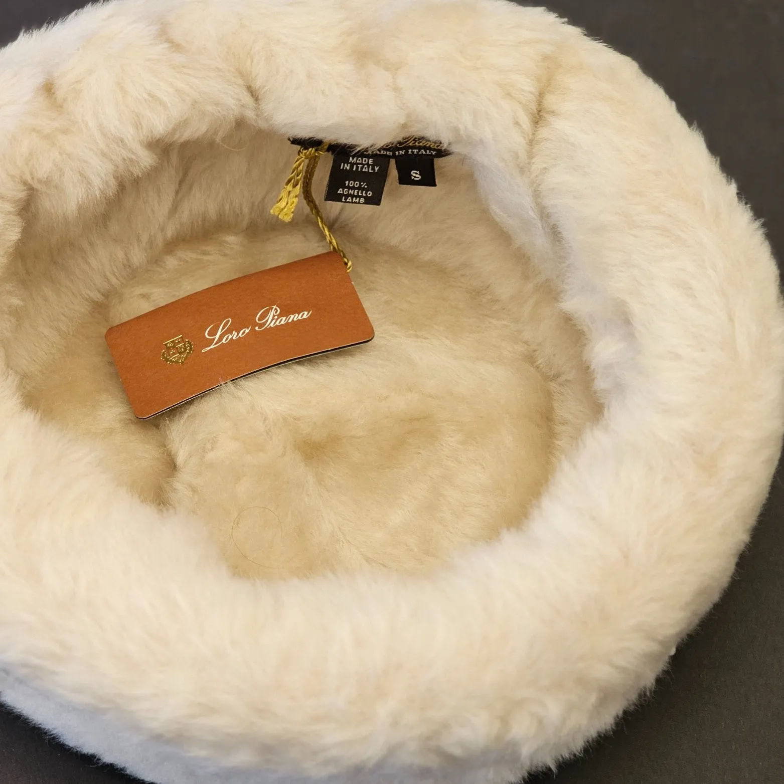 Loro Piana Colbacco Annie Shearling, Leather Beanie