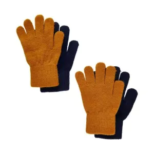 Magic Gloves Wool Blend: Navy/Pumpkin