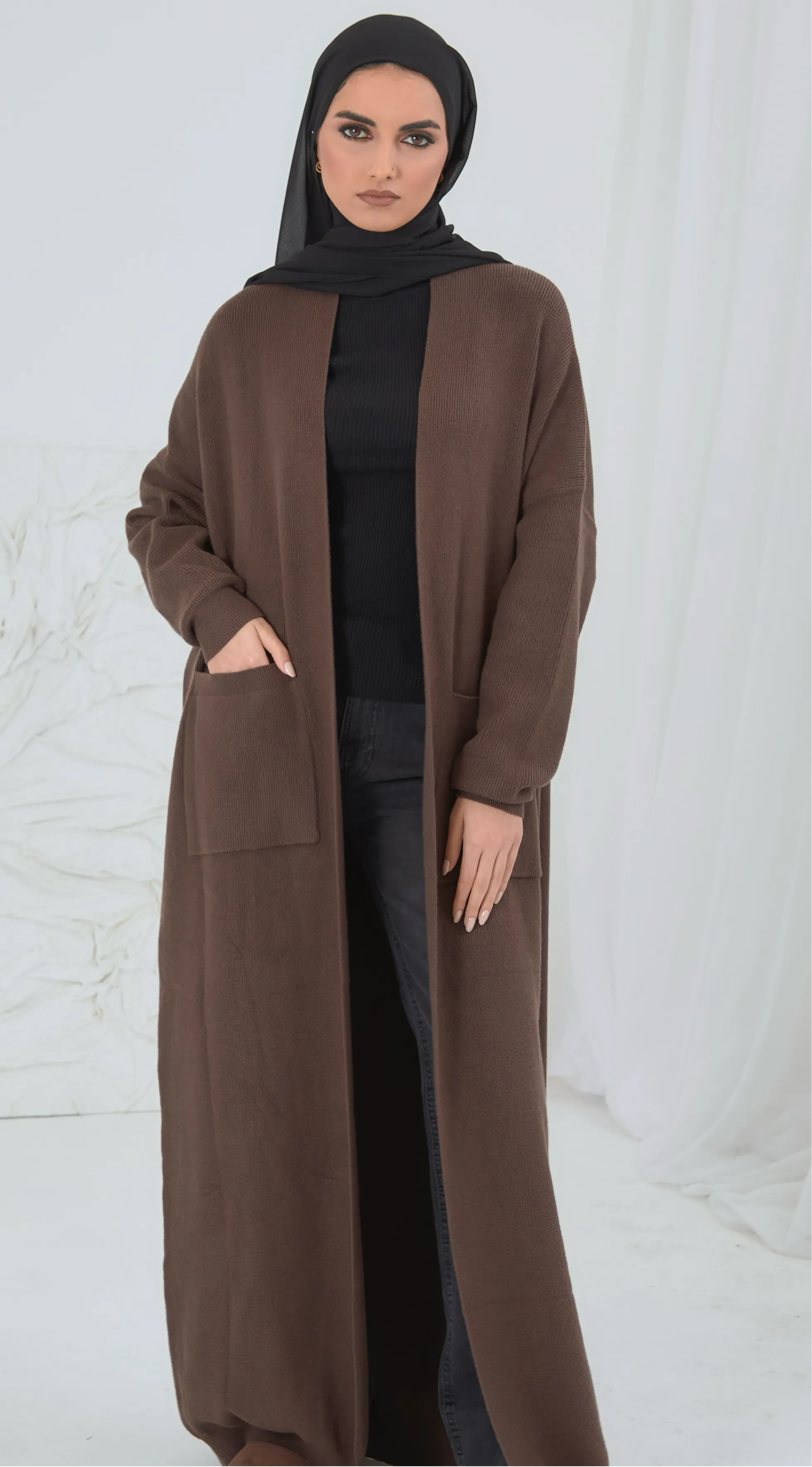 Maxi Modest Cardigan - Walnut