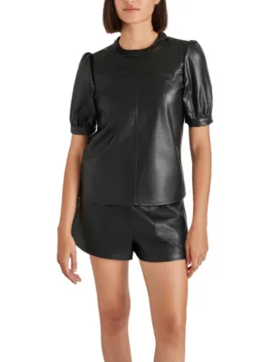 MILLER LEATHER TOP - BLACK