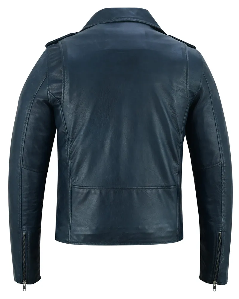 Moonlight Women's Navy Blue Fashion Leather Jacket