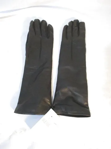 NWT NEW BARNEY'S NEW YORK Leather Cashmere Gloves 6.5 BLACK Driving