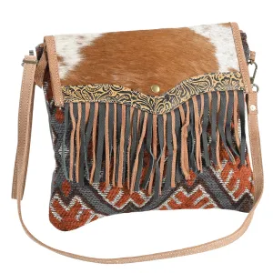 Ohlay Bags OHV368 Cross Body Ii Upcycled Wool Embossed Hair-On Genuine Leather Women Bag Western Handbag Purse