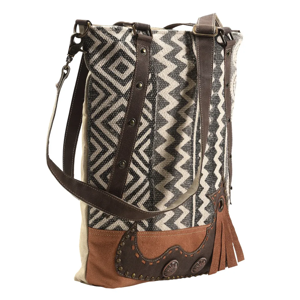 OHLAY KB380 TOTE Upcycled Wool Upcycled Canvas Genuine Leather women bag western handbag purse