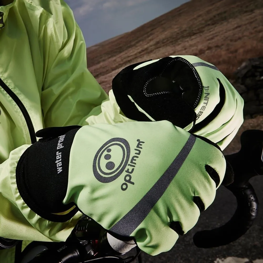 Optimum Sport Winter Cycling Gloves Nitebrite Thermal Fluro Green