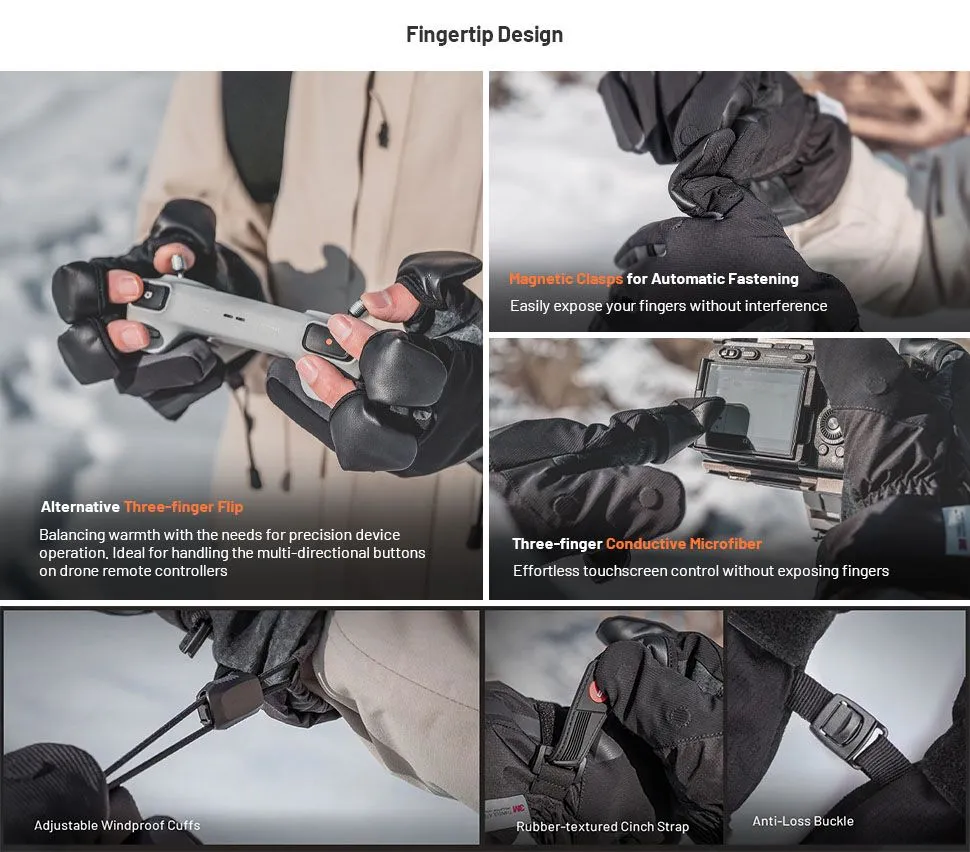 PGYTECH Photography Gloves (Professional) M