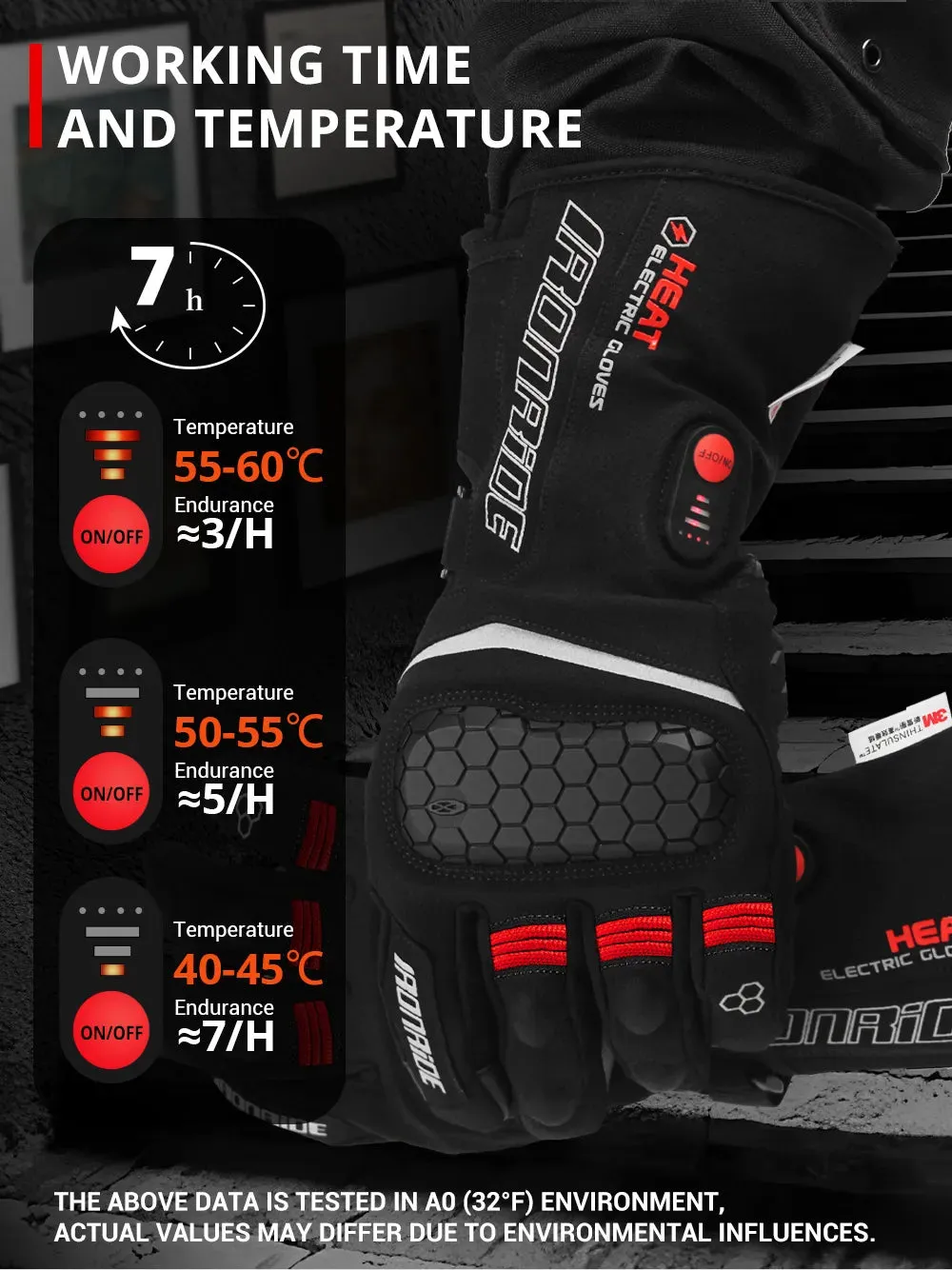 Premium 3M Thinsulate heated riding gloves