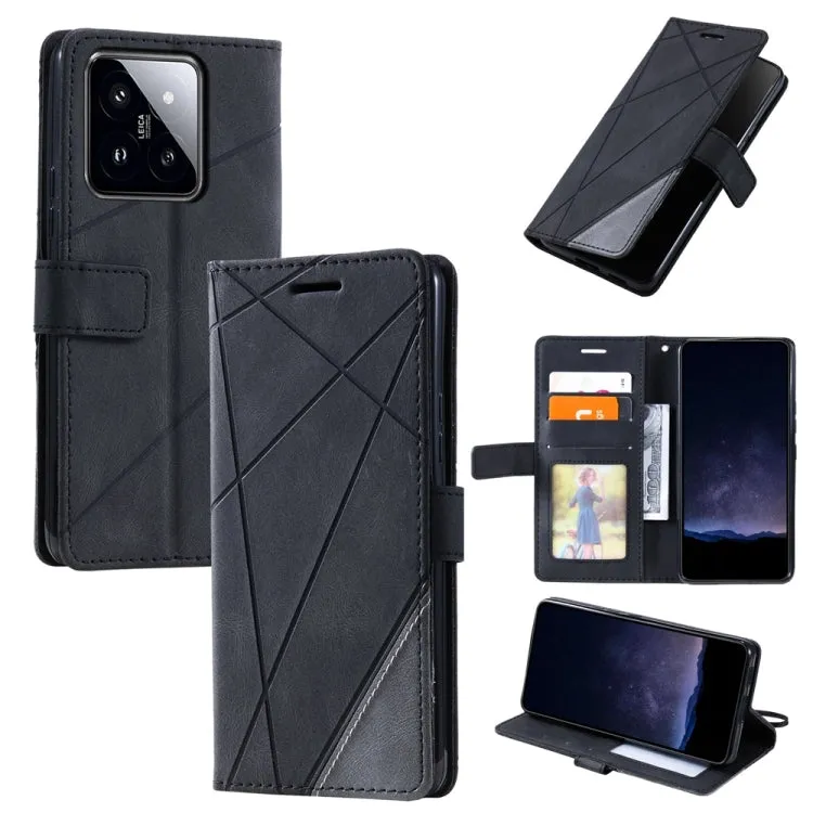 Premium Splicing Leather Wallet Phone Case for Xiaomi 14 Ultra, Series 2