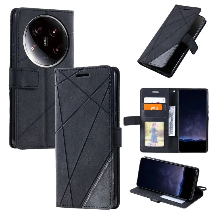 Premium Splicing Leather Wallet Phone Case for Xiaomi 14 Ultra, Series 2