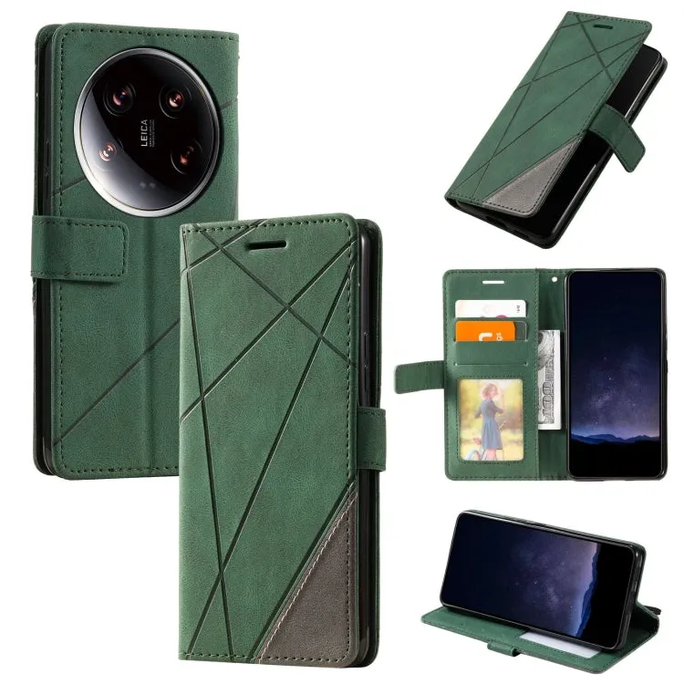 Premium Splicing Leather Wallet Phone Case for Xiaomi 14 Ultra, Series 2