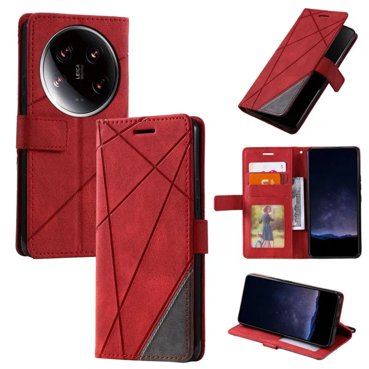 Premium Splicing Leather Wallet Phone Case for Xiaomi 14 Ultra, Series 2