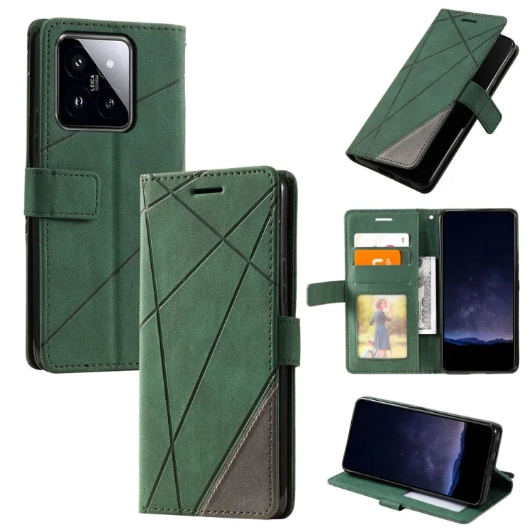 Premium Splicing Leather Wallet Phone Case for Xiaomi 14 Ultra, Series 2