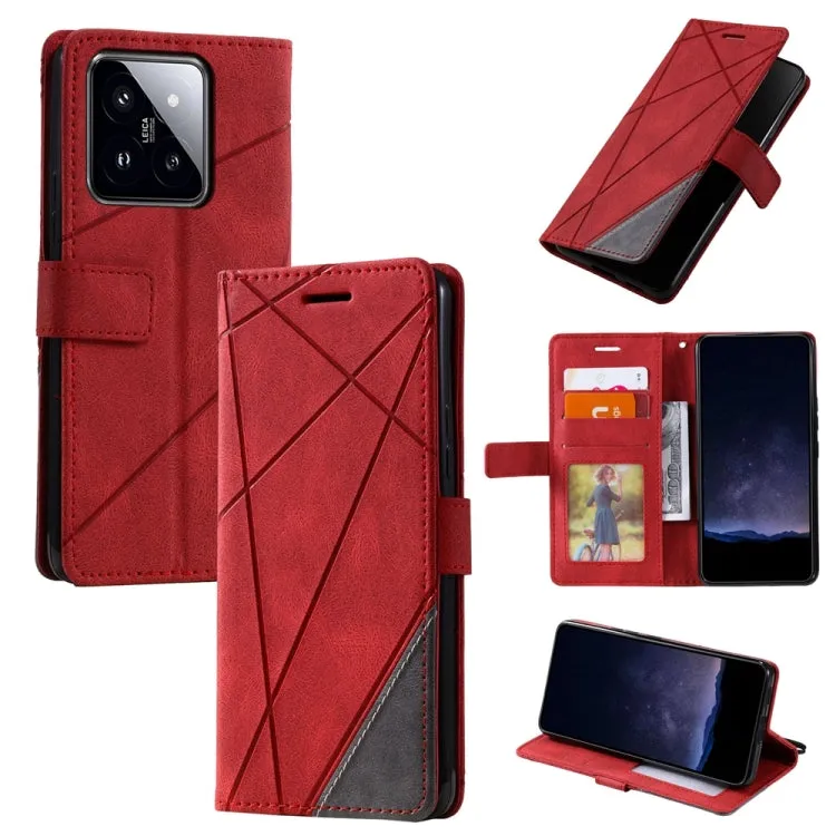 Premium Splicing Leather Wallet Phone Case for Xiaomi 14 Ultra, Series 2