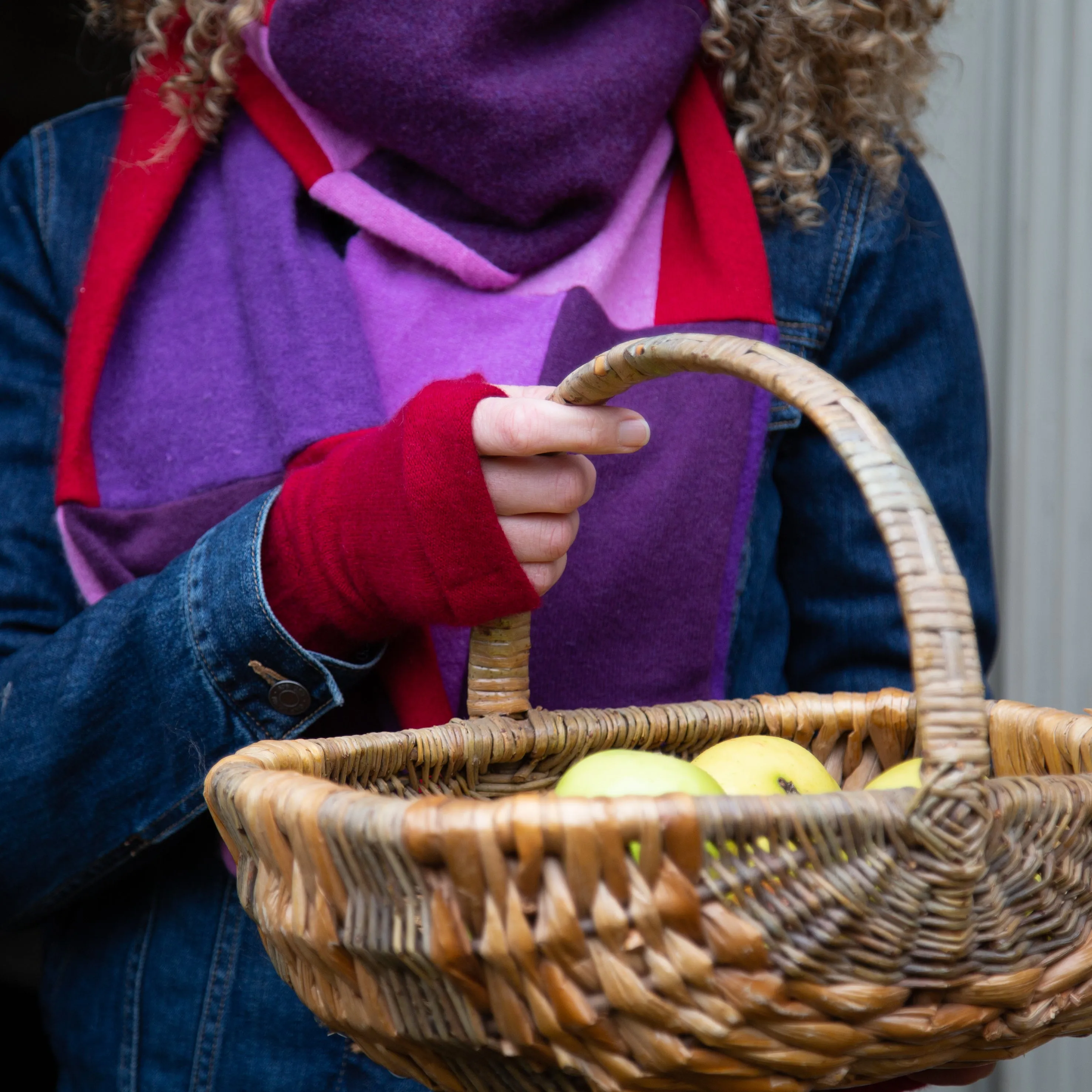 Red Cashmere Fingerless Gloves