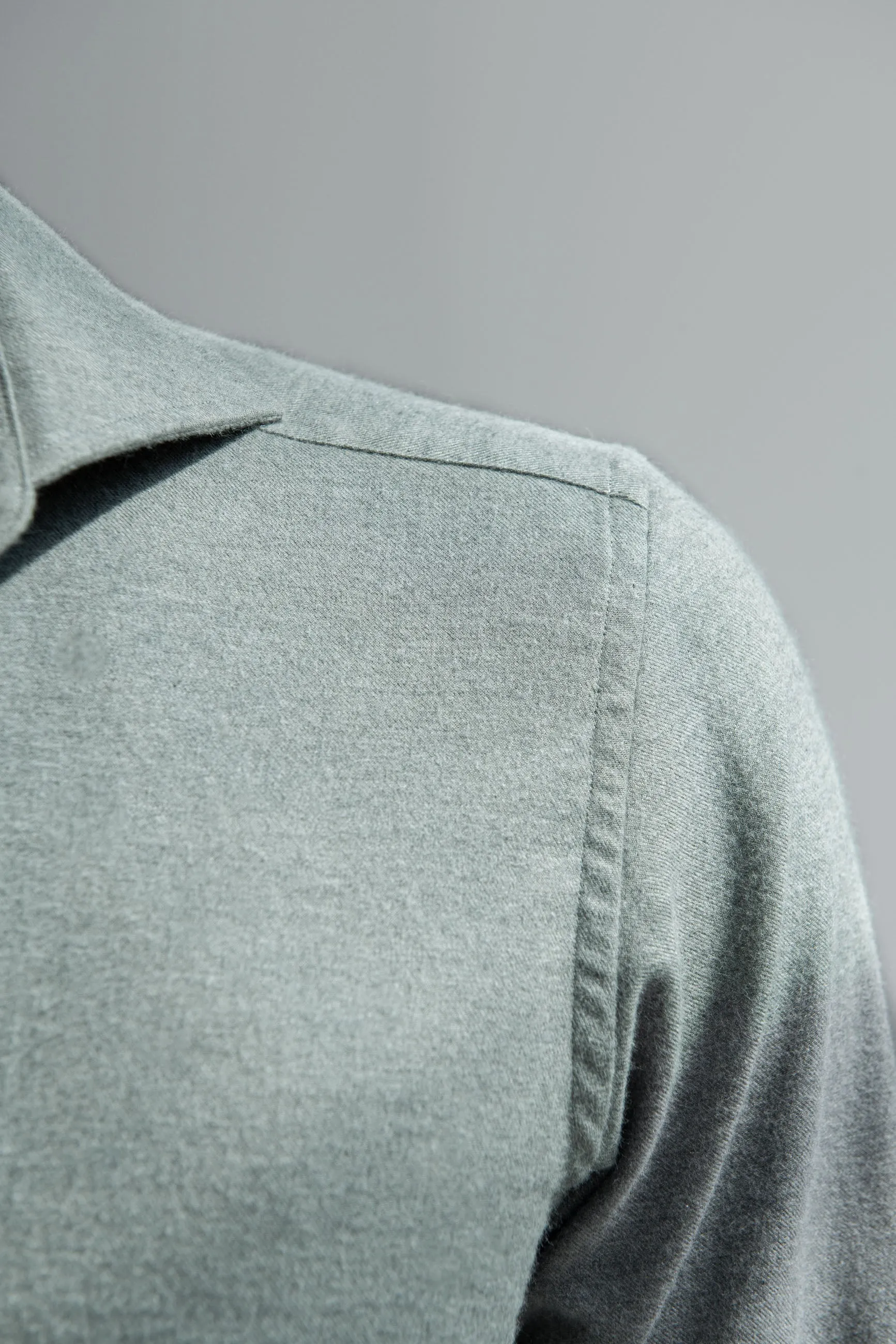 Sage cashmere and cotton shirt - Made in Italy