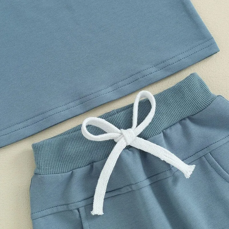 Short Sleeve Color Block Baby Set