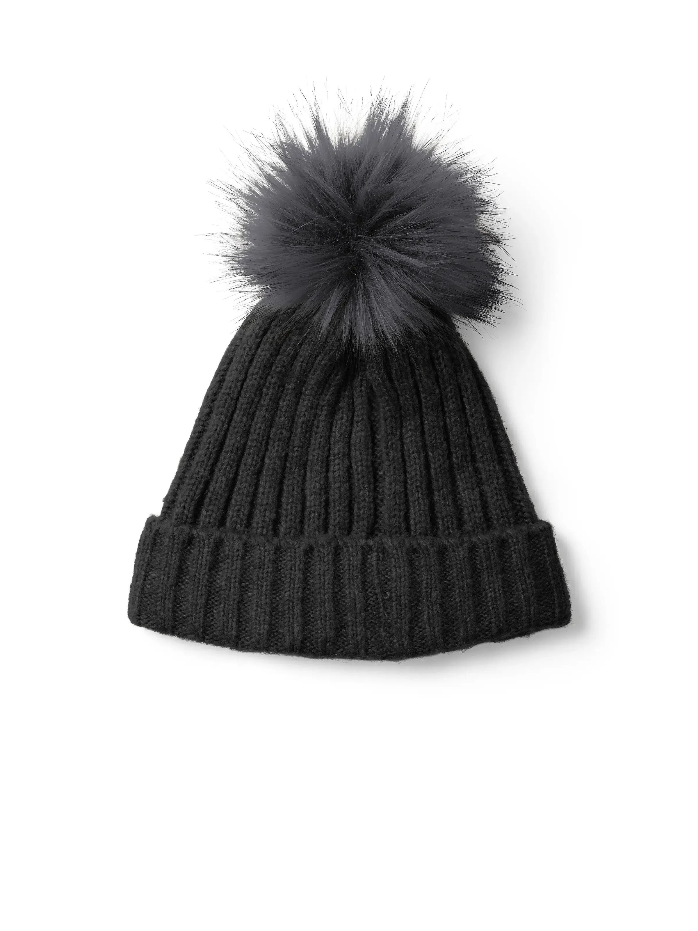 Signature Knitted Bobble Hat - Black & Grey