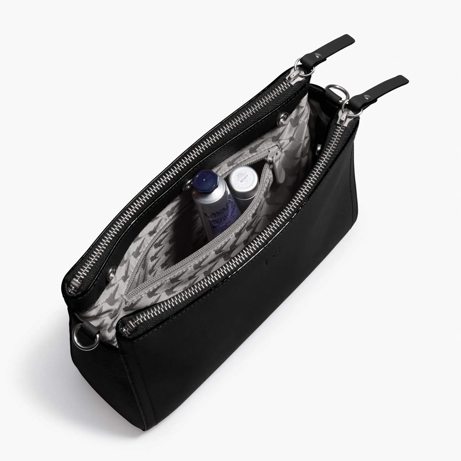 The Pearl - Saffiano Leather - Black / Silver / Grey