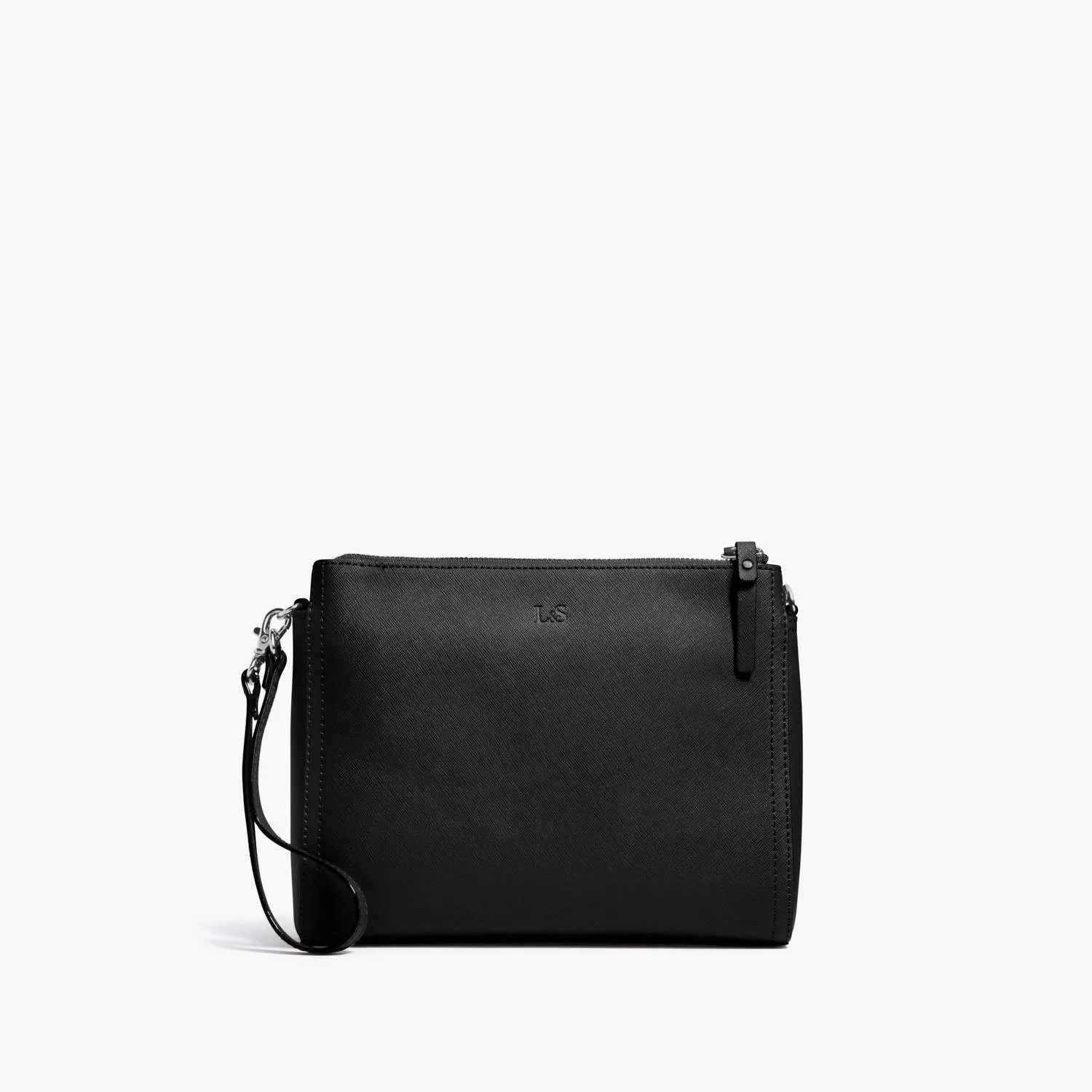 The Pearl - Saffiano Leather - Black / Silver / Grey