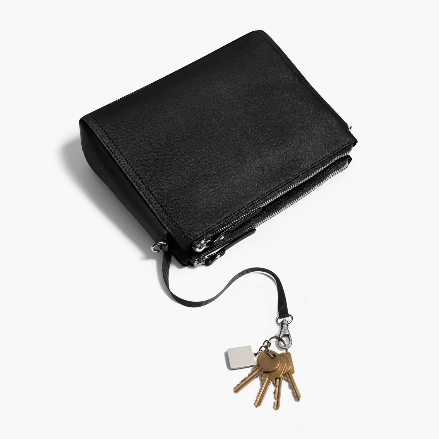 The Pearl - Saffiano Leather - Black / Silver / Grey