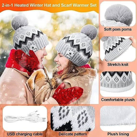 USB Electric Heating Scarf Gloves
