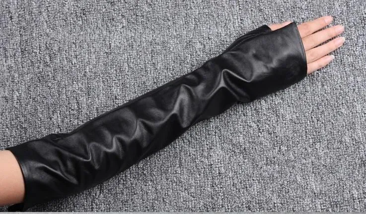 Vegan Leather Fingerless Gloves