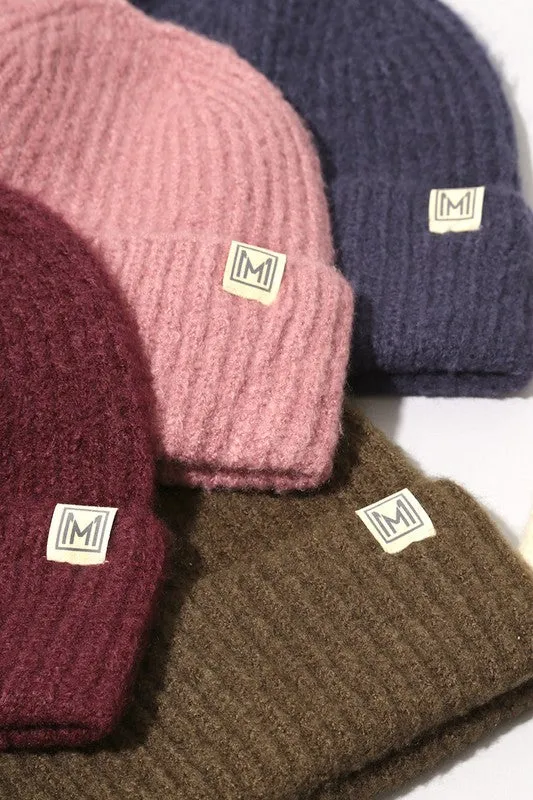 Winter Soft Ribbed Knit Cuff Beanie Hat