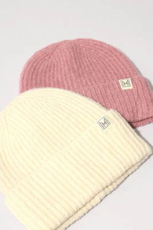 Winter Soft Ribbed Knit Cuff Beanie Hat