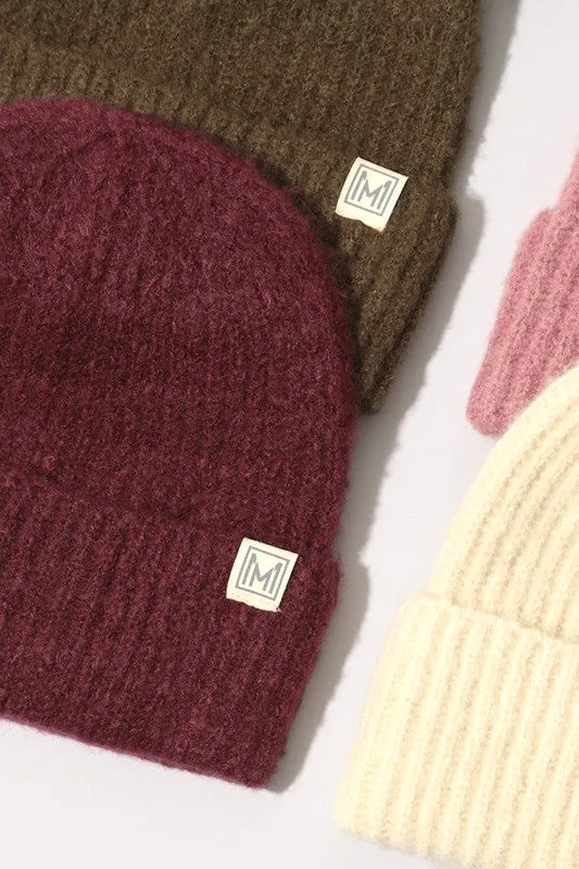 Winter Soft Ribbed Knit Cuff Beanie Hat