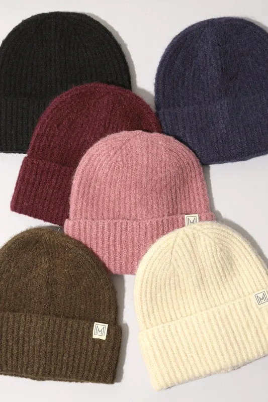 Winter Soft Ribbed Knit Cuff Beanie Hat