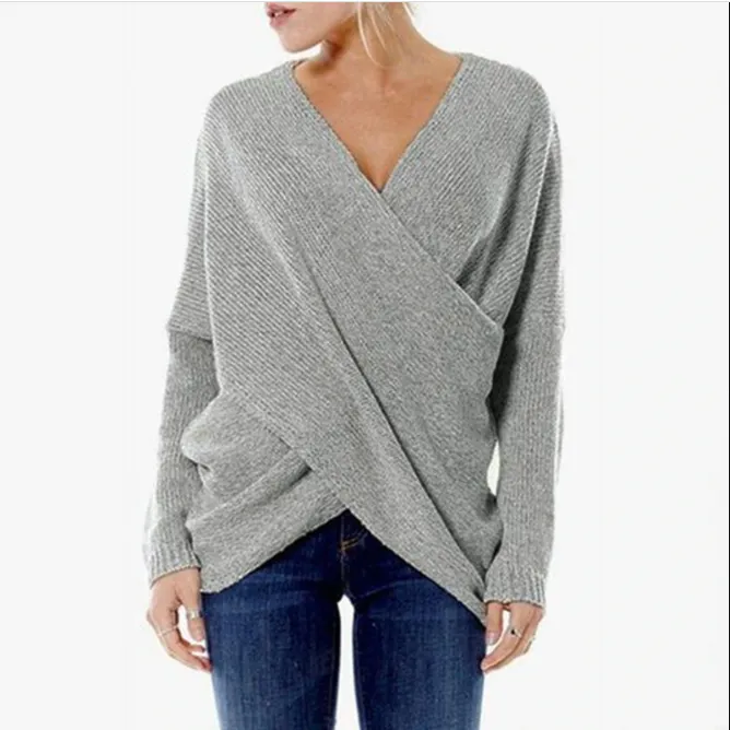 Women's Elegant Cashmere Criss Cross Sweater | Ideal for Autumn/Winter