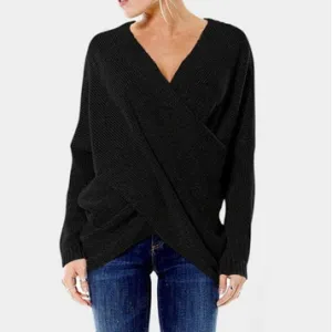 Women's Elegant Cashmere Criss Cross Sweater | Ideal for Autumn/Winter